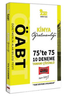 2022 ÖABT Kimya Öğretmenliği 75te 75 Tamamı Çözümlü 10 Deneme - Kolektif
