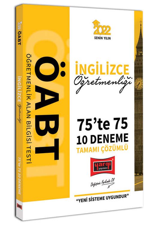 2022 ÖABT İngilizce Öğretmenliği 75te 75 Tamamı Çözümlü 10 Deneme 