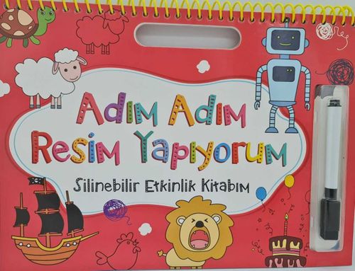 Adım Adım Resim Yapıyorum / Silinebilir Etkinlik Kitabım (Kırmızı)