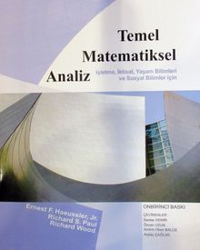 Temel Matematiksel Analiz & İşletme, İktisat, Yaşam Bilimleri ve Sosyal Bilimler İçin