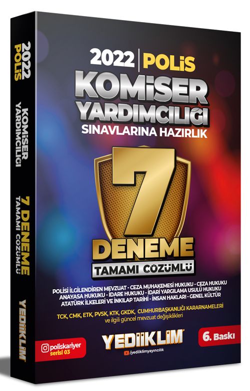 2022 Komiser Yardımcılığı Sınavlarına Hazırlık Tamamı Çözümlü 7 Deneme 