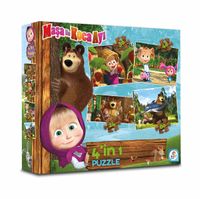 Laço Kids Masha Koca Ayı 4IN 1 Puzzle(76178)