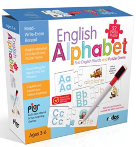 English Alphabet - First English Words and Puzzle Game - 52 Pieces Puzzle - Ages 3-6