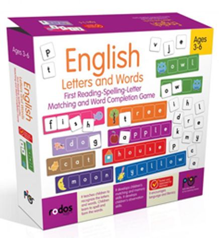 English Letters and Words - First Reading-Spelling-Letter Matching and Word Completion Game - Ages 3-6