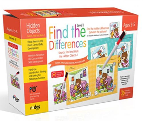 Find the Differences-1 (Level 1) - Search, Find and Mark the Hidden Objects-1 - Ages 2-5