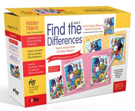 Find the Differences-2 (Level 2) - Search, Find and Mark the Hidden Objects-2 - Ages 2-5