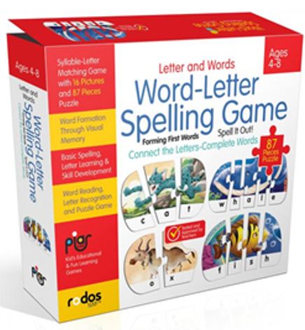 Letter and Words - Word-Letter Spelling Game - Forming First Words - 87 Pieces Puzzle - Ages 4-8