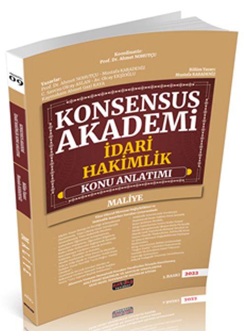Konsensus Akademi İdari Hakimlik Maliye Konu Anlatımı 