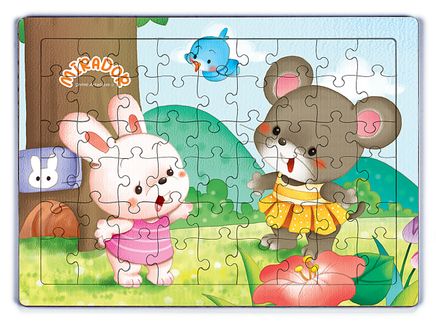 Miradorun Komşusu Bebek Tavşan Ahşap Puzzle 54 Parça (LIV-44)