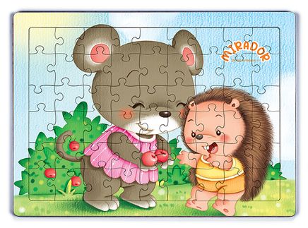 Mirador ve Arkadaşı Kirpi Ahşap Puzzle 54 Parça (LIV-42)