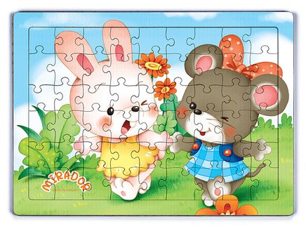 Mirador ve Tavşan Bebek Ahşap Puzzle 54 Parça (LIV-38)