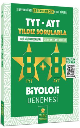 TYT AYT  Yıldız Sorularla 8+8 Biyoloji Denemesi