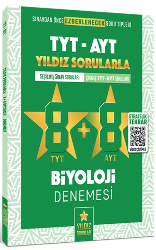 TYT AYT  Yıldız Sorularla 8+8 Biyoloji Denemesi