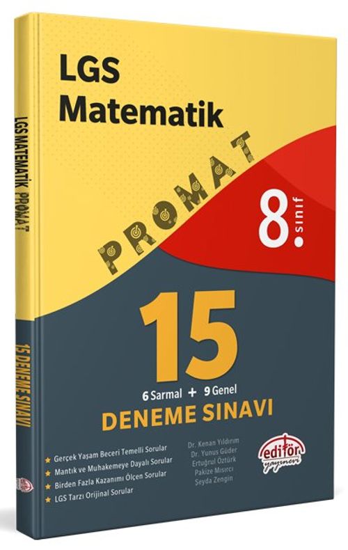 8. Sınıf Promat LGS Matematik 15 Deneme Sınavı