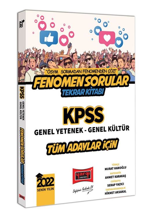 2022 KPSS Genel Yetenek Genel Kültür Tüm Adaylar İçin Fenomen Sorular Tekrar Kitabı