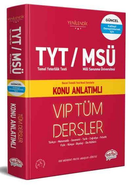 TYT MSÜ VIP Tüm Dersler Konu Anlatımlı