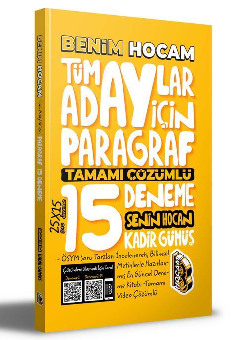 2022 Tüm Adaylar İçin Paragraf Tamamı Çözümlü 15 Deneme