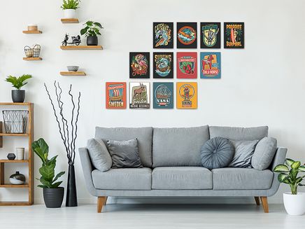 Full Frame Duvar Sanatları - Vintage Tablo Seti 2 (FF-DS295)