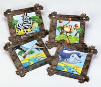 Full Frame Duvar Sanatları - Animal Frame Duvar Yapışkanlı 4 (MDF) (FF-DS308)