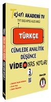 T&uuml;rk&ccedil;e C&uuml;mlede Analitik Video Ders Notları 3
