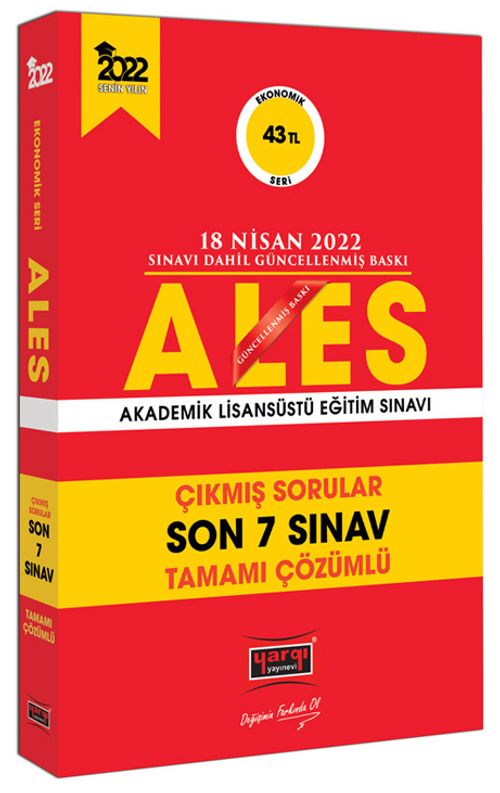 ALES Ekonomik Seri Son 7 Sınav Çıkmış Sorular (18 Nisan 2022 Sınavı Dahil)