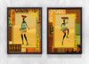 Full Frame Duvar Sanatları - AfrikaObje - Dans Eden Afrikalı Kadınlar - İkili Set(FF-DS210)