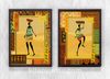 Full Frame Duvar Sanatları - AfrikaObje - Dans Eden Afrikalı Kadınlar - İkili Set(FF-DS210)