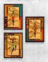 Full Frame Duvar Sanatları - AfrikaObje - Etnik Elbiseli Afrikalı Kadınlar - &Uuml;&ccedil;l&uuml; Set (FF-DS204)