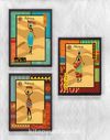 Full Frame Duvar Sanatları - AfrikaObje - Etnik Elbiseli Afrikalı Kadınlar 3 - Üçlü Set(FF-DS206)