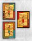 Full Frame Duvar Sanatları - AfrikaObje - Etnik Elbiseli Afrikalı Kadınlar 4 - Üçlü  Set(FF-DS207)