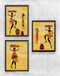 Full Frame Duvar Sanatları - AfrikaObje - Küp Taşıyan Kadınlar 2  - Üçlü  Set (FF-DS209)