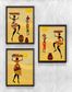 Full Frame Duvar Sanatları - AfrikaObje - Küp Taşıyan Kadınlar 2  - Üçlü  Set (FF-DS209)