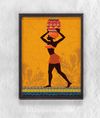 Full Frame Duvar Sanatları - AfrikaObje - Küp Taşıyan Afrikalı Kadın - Tekli Set (FF-DS216)