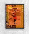 Full Frame Duvar Sanatları - AfrikaObje - Turunculu Afrikalı Kadın 2 - Tekli Set (FF-DS213)