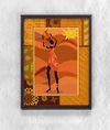 Full Frame Duvar Sanatları - AfrikaObje - Turunculu Afrikalı Kadın - Tekli Set (FF-DS212)