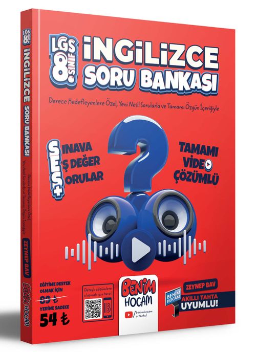 2023 LGS 8.Sınıf İngilizce SES Tamamı Video Çözümlü Soru Bankası