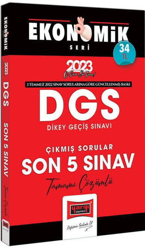 2023 DGS Ekonomik Seri Tamamı Çözümlü Son 5 Yıl Çıkmış Sınav Soruları
