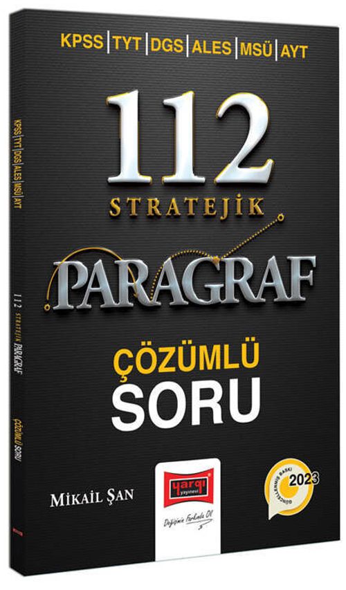 2023 KPSS TYT DGS ALES MSÜ AYT 112 Stratejik Paragraf Çözümlü Soru Bankası