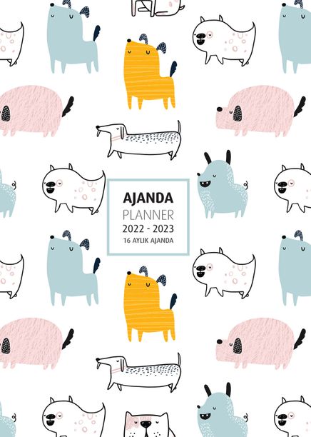2022-2023 16  Aylık Ajanda Dogs