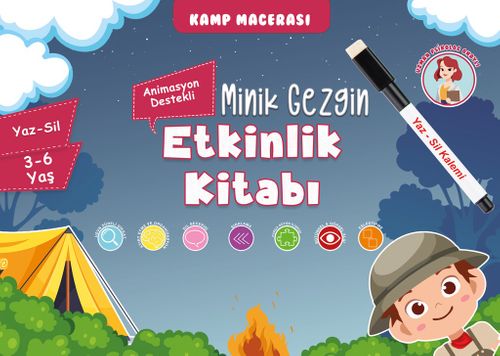 Minik Gezgin Etkinlik Kitabı (Animasyon Destekli) Yaz-Sil 3-6 Yaş