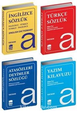 Ema Kitap Sözlük Seti Türkçe-İngilizce-Atasözleri ve Yazım Klavuzu (4 Kitap Set Biala Kapak)