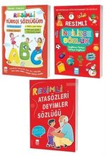 Resimli Türkçe İngilizce ve Atasözleri Deyimler Sözlükleri - 3 Kitap Set TDK Uyumlu
