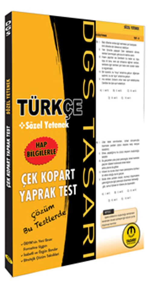 DGS Türkçe Sözel Yetenek Çek Kopart Yaprak Test