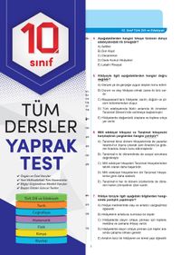 10. Sınıf Tüm Dersler Yaprak Test 