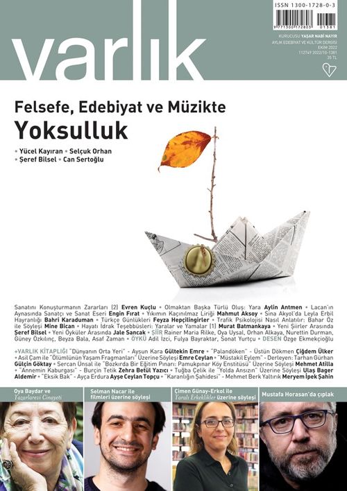 Varlık Edebiyat ve Kültür Dergisi Sayı: Ekim 2022