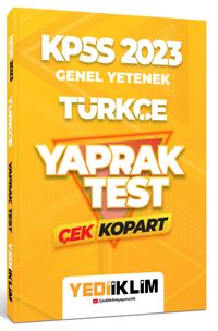2023 KPSS Genel Yetenek Türkçe Çek Kopart Yaprak Test