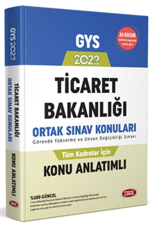 2022 GYS Ticaret Bakanlığı Tüm Kadrolar İçin Ortak Konular Hazırlık Kitabı