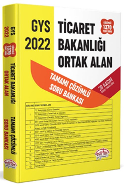 Ticaret Bakanlığı Tüm Kadrolar İçin Tamamı Çözümlü Ortak Alan Soru Bankası