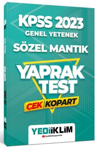2023 KPSS Genel Yetenek Sözel Mantık Çek Kopart Yaprak Test