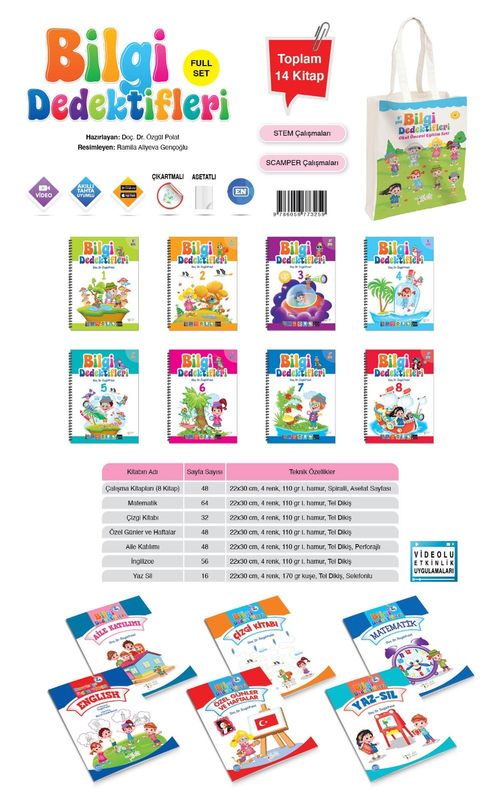 Bilgi Dedektifleri 5+ Yaş Çantalı Set (14 Kitap)